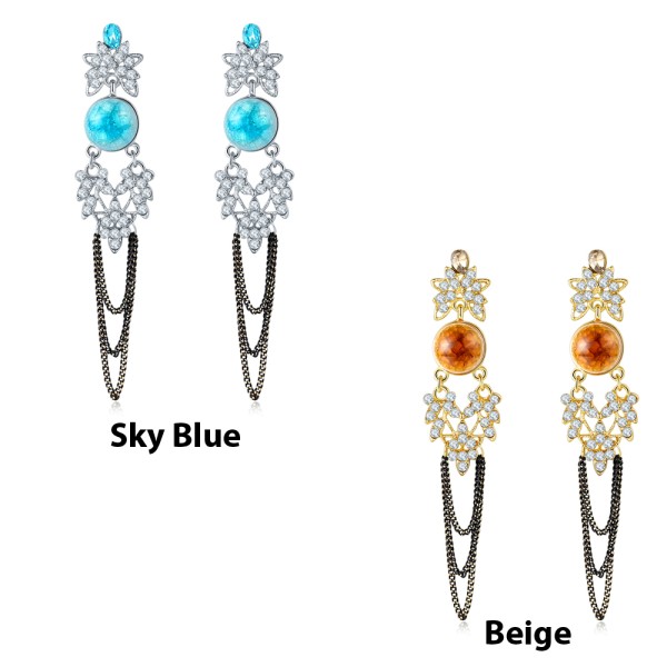 Opal Folklore Gemisphere Crystal Elements Chain Drop Earrings 2314