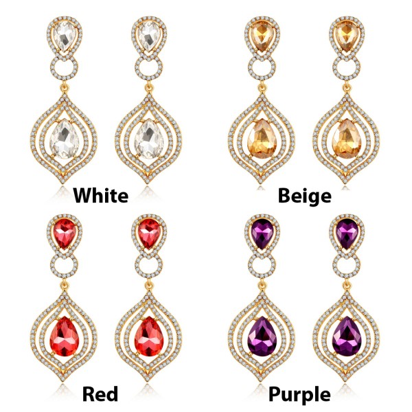 Crystal Elements Gold Plated Drop Earrings 2349