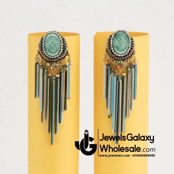 Onyx Multicolour Chain Drop Earrings 12511