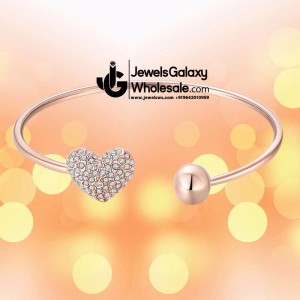 Rose Gold Plated American Diamond Heart Bracelet