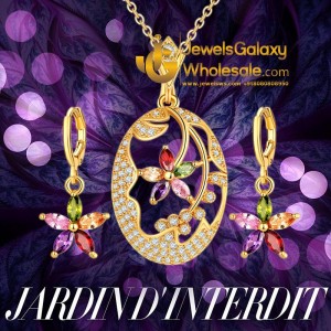 Gold Plated Cubic Zirconia Star Shaped Pendant Set