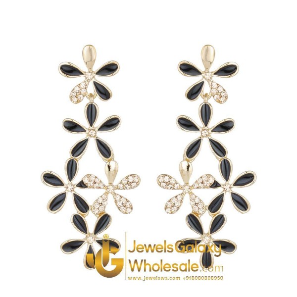 American Diamond Floral Dangler Earrings For Women 1584