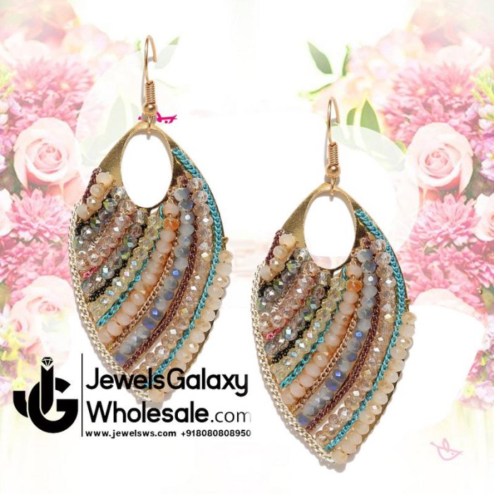 Onyx Multicolour Designer Chain Drop Earrings