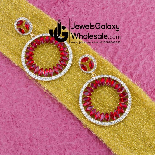 Gold Plated Circle of Life Crystal Earrings 2392