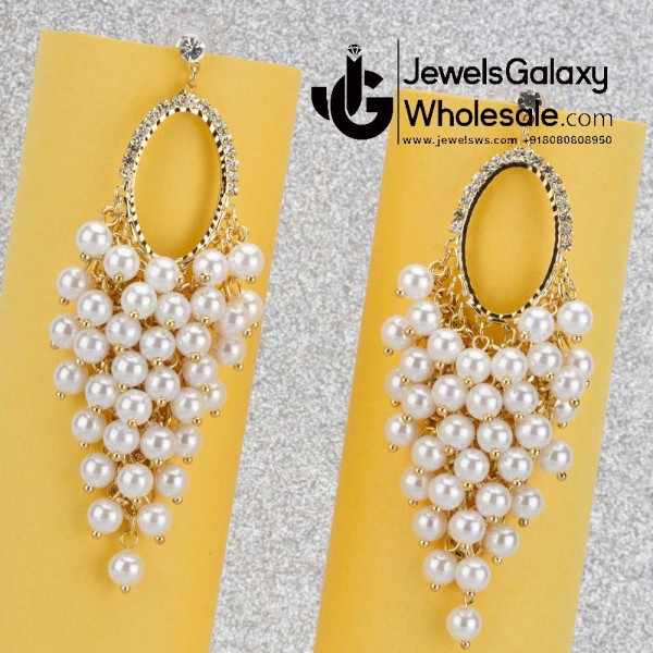 White Pearl Drop Earrings 2397