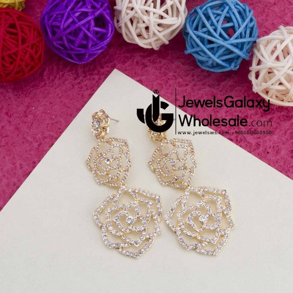 American Diamond Drop Earrings 2402