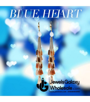 Gold Plated Multicolour Contemporary Tassel Earrings