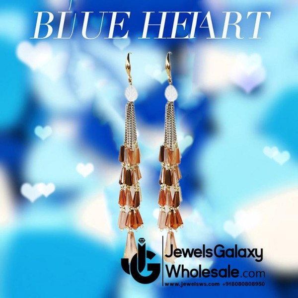 Gold Plated Multicolour Contemporary Tassel Earrings