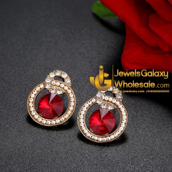 Gold Plated American Diamond Clip-On Earrings