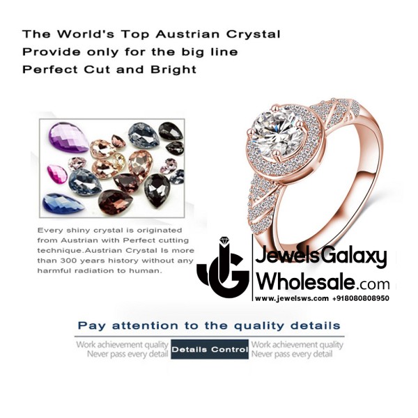 Rose Gold Plated American Diamond  Fashion Ring