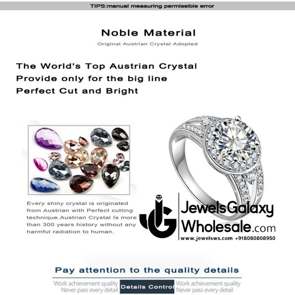 Platinum Plated American Diamond Fashion Ring