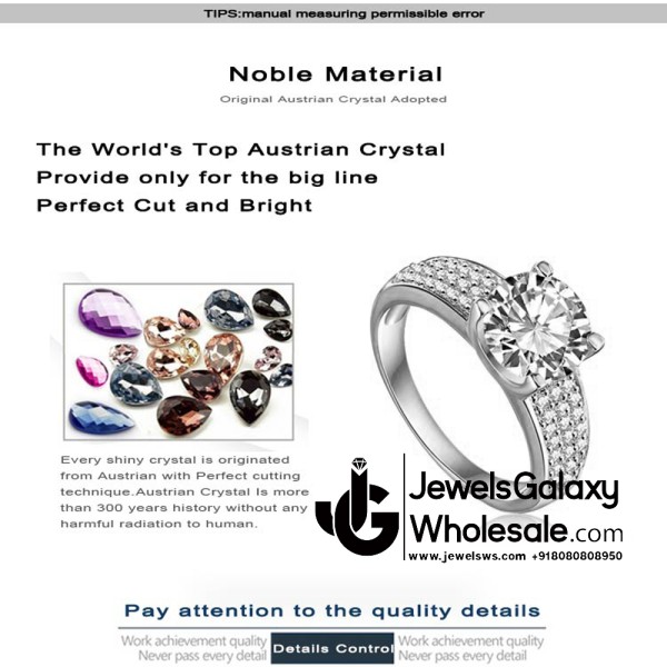 Platinum Plated American Diamond Fashion Ring