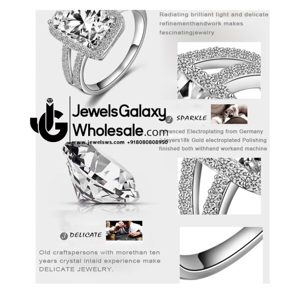 Platinum Plated American Diamond Fashion Ring