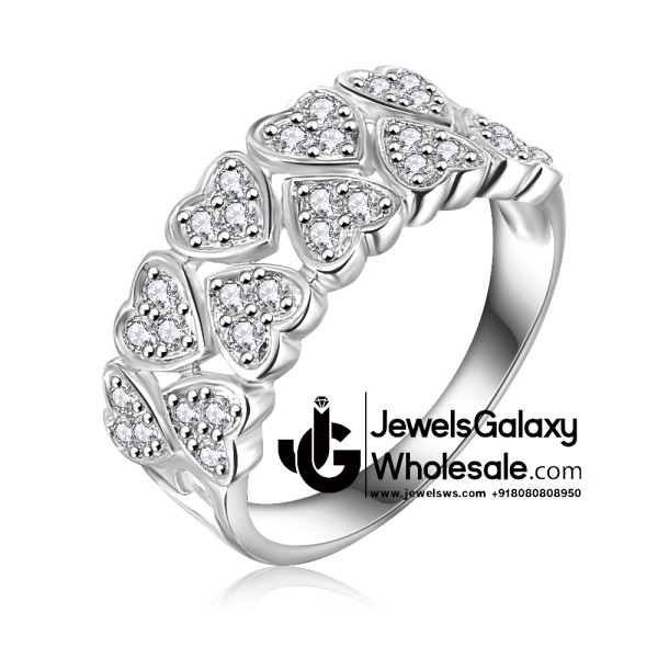 Platinum Plated American Diamond Fashion Ring