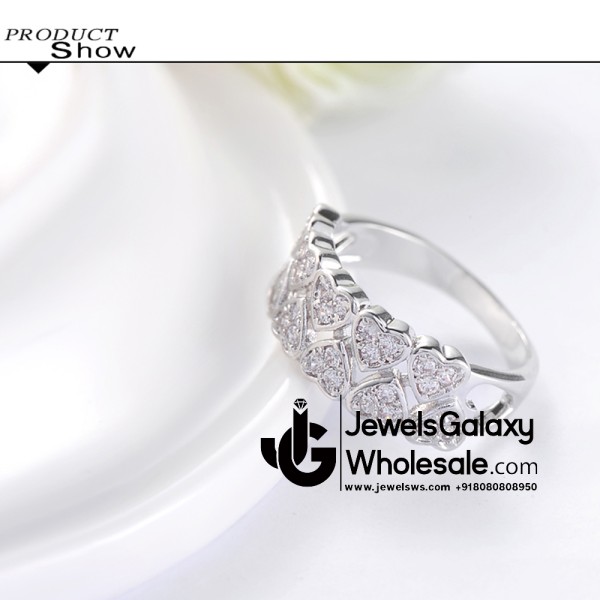 Platinum Plated American Diamond Fashion Ring