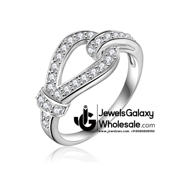 Platinum Plated American Diamond Fashion Ring