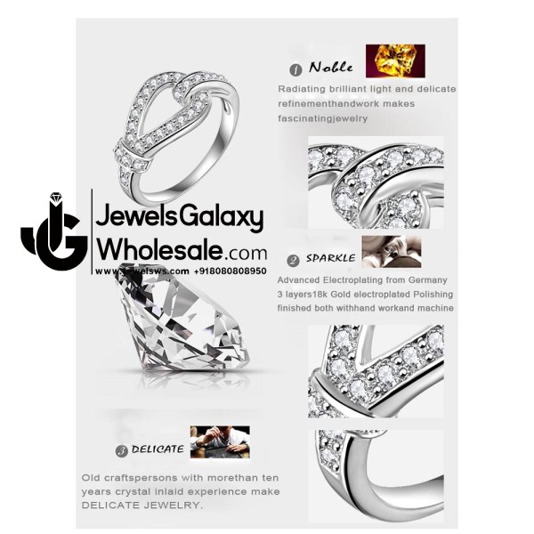 Platinum Plated American Diamond Fashion Ring