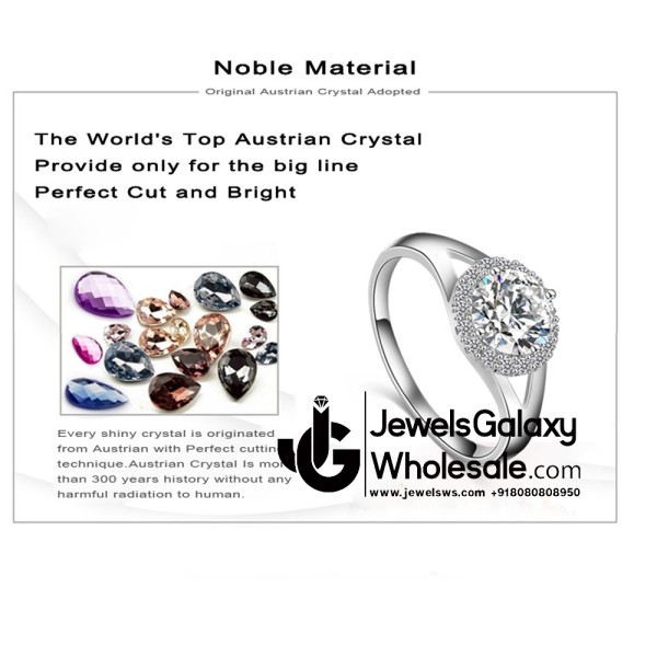 Platinum Plated American Diamond Fashion Ring