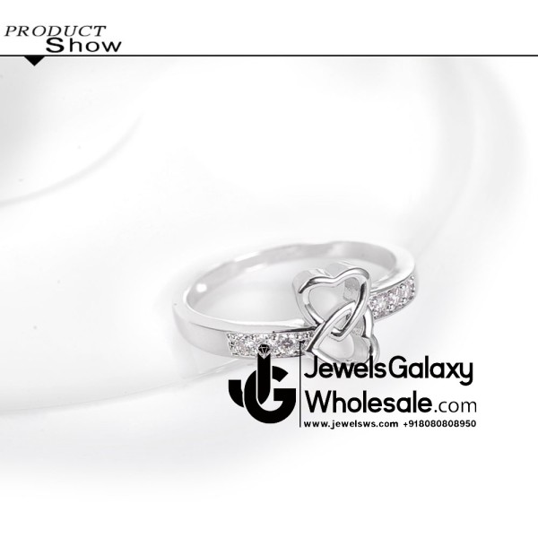 Platinum Plated American Diamond Fashion Ring