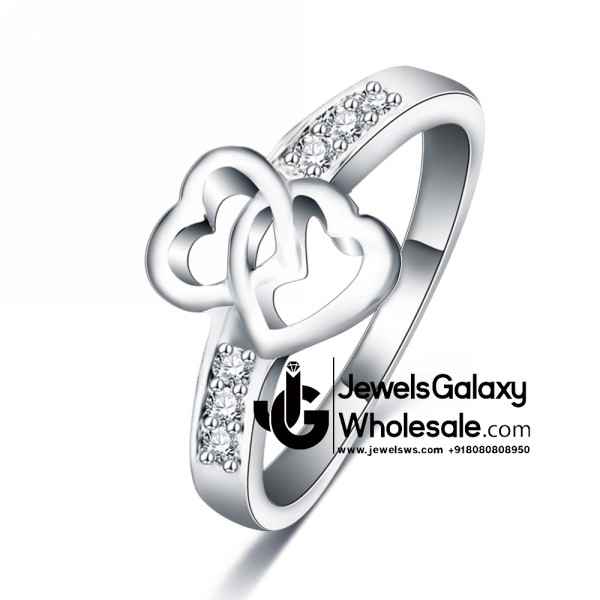 Platinum Plated American Diamond Fashion Ring