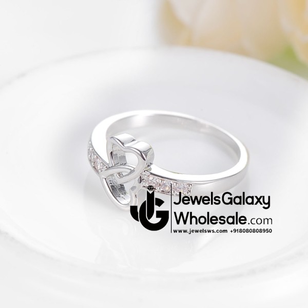 Platinum Plated American Diamond Fashion Ring