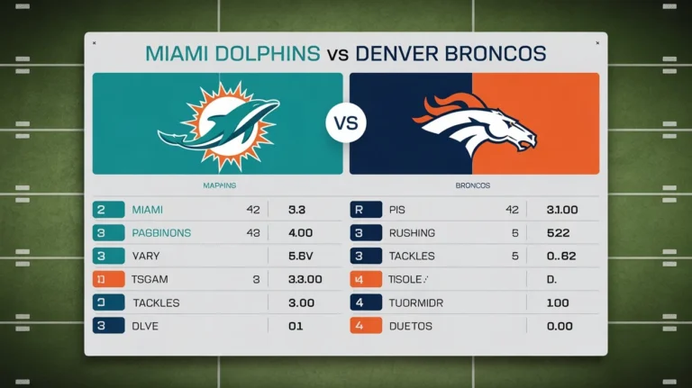 Miami Dolphins vs Denver Broncos Match Player Stats