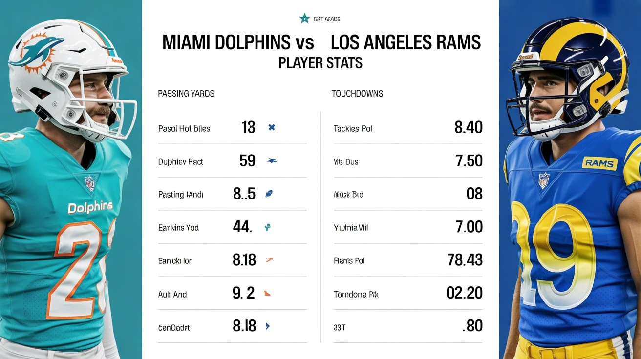 miami dolphins vs los angeles rams match player stats